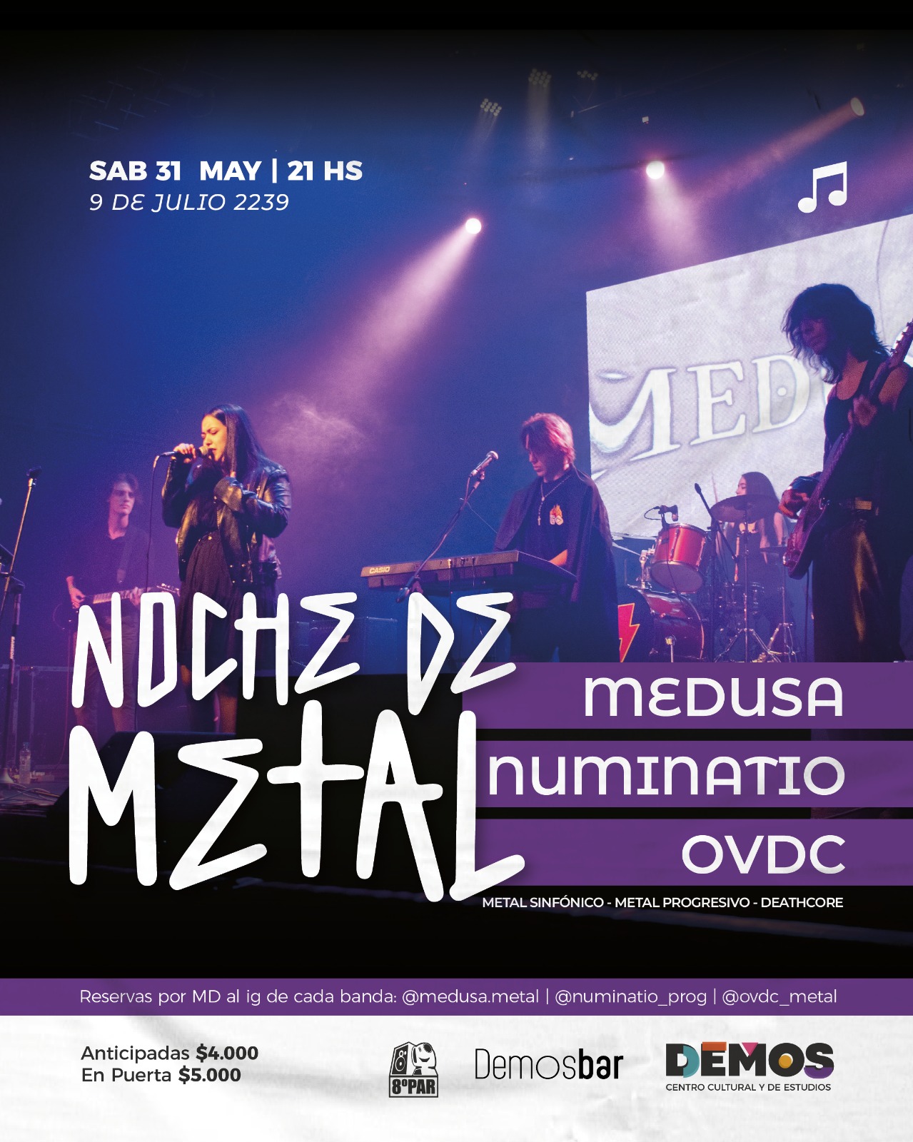 NOCHE DE METAL | Medusa + Numinatio + OVCD